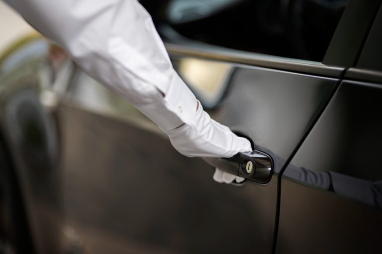 Luxury car waiting at John Wayne Airport SNA